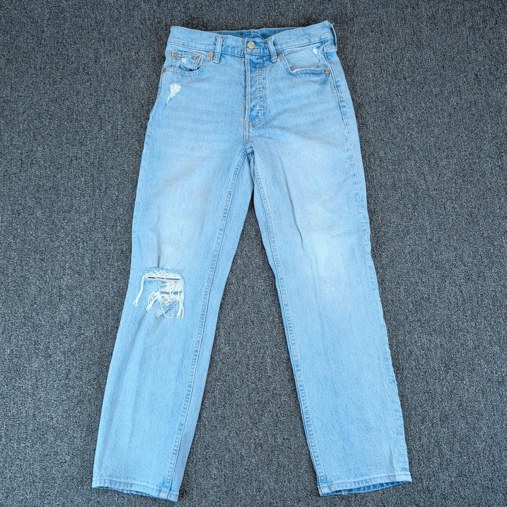 Gap Y2K Cheeky Straight High Rise Jeans Womens 27 4R Light Wash Distressed Denim — photo 2